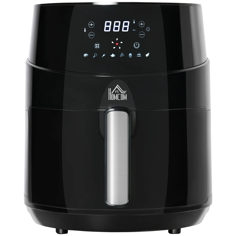 Friteuse à air chaud Easycomfort 4,5 L avec 8 programmes, minuterie et température réglable de 80 à 200 °C, 1500 W - Noir