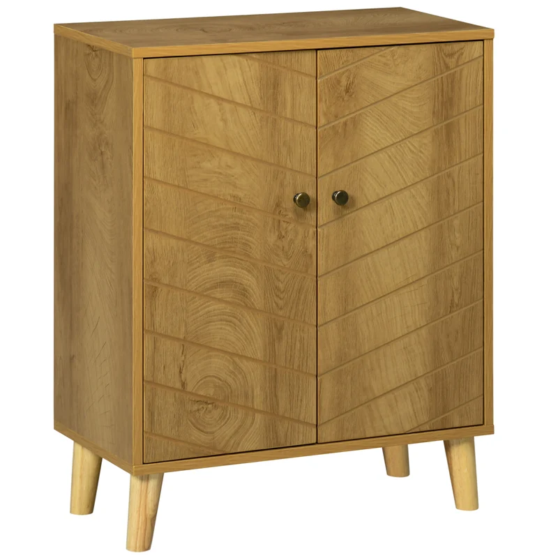 Meuble de rangement multifonctionnel en bois de style vintage Easycomfort avec deux étagères intérieures, 60 x 30 x 76 cm