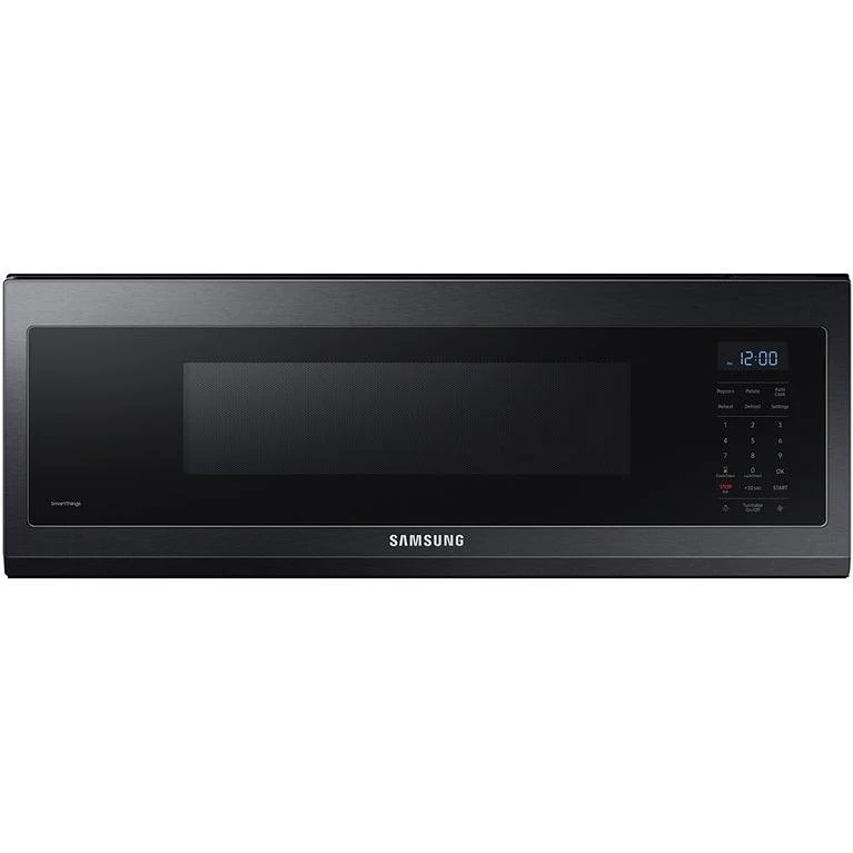 Samsung Four à micro-ondes intelligent de 30 pouces et 1,1 pi. cu., à hotte intégrée avec Wi-Fi et contrôle vocal ME11F7510MT/AC