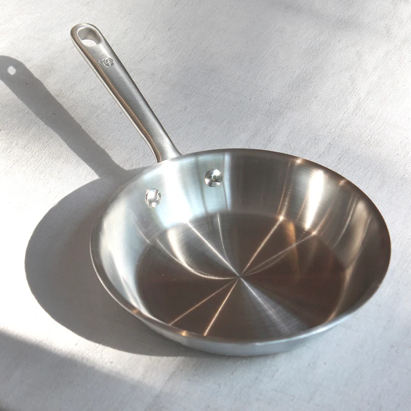 Poêle en inox 18/10 manche fixe