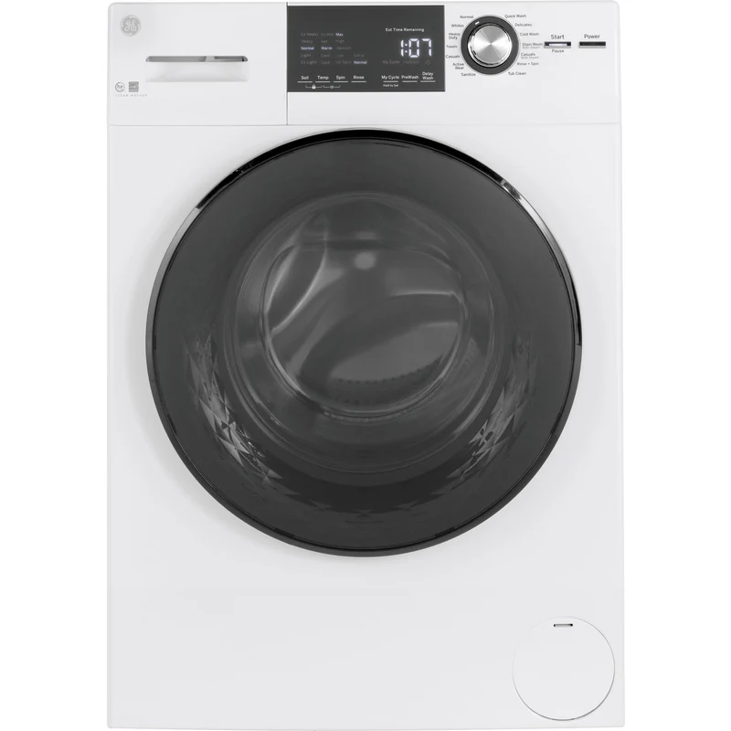 GE Laveuse à chargement frontale de 2,8 pi cu avec vapeur GFW148SSMWW