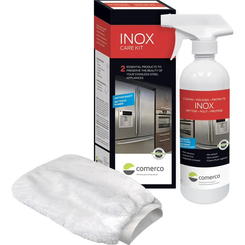 Comerco Ensemble d'entretien pour acier inoxydable avec gant applicateur - 500ml 3341.10201