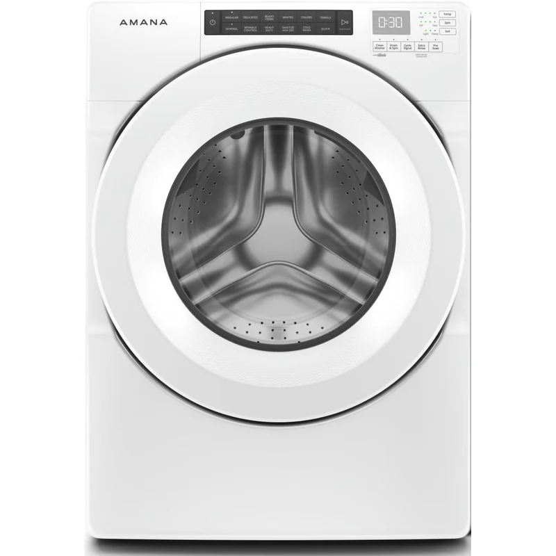 Amana Laveuse à chargement frontal de 5,0 pi cu avec tambour en acier inoxydable NFW5800HW
