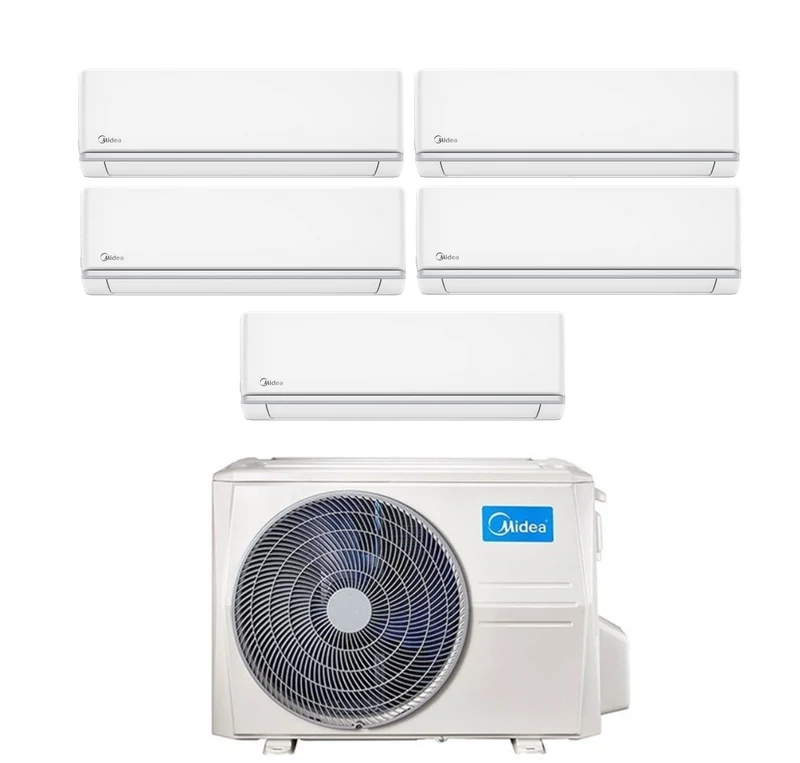Climatiseur penta-split Midea Elegance 9+9+9+12+12 avec M5OE-42HFN8-Q R-32 Wi-Fi en option
