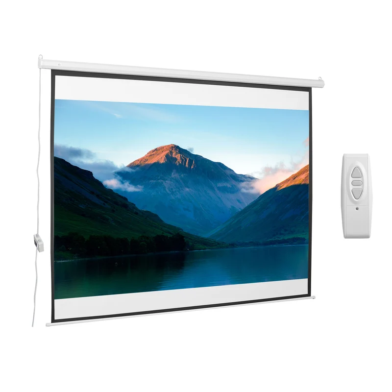 Écran de projection Easycomfort 120 pouces, format 4:3, réglable avec télécommande, écran de projection motorisé compact, 244 x 183 cm, blanc