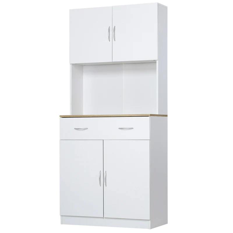 Buffet de cuisine Easycomfort avec placards à 2 portes et tiroir en bois, 80 x 40 x 180 cm, blanc