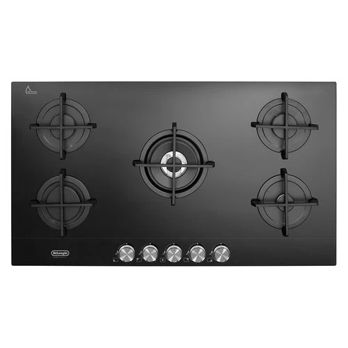 Plaque de cuisson à gaz 5 brûleurs De Longhi LIFE NSL 590 NC (L90 x P51) en vitrocéramique noire