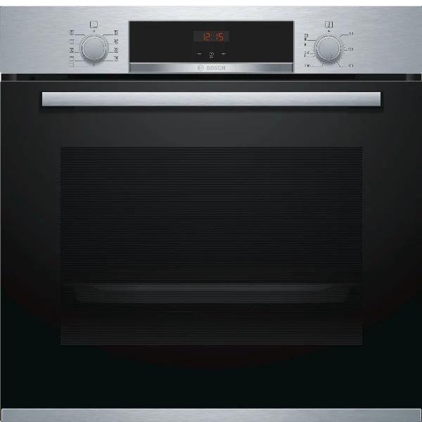 Four électrique à chaleur tournante Bosch HBA534BS0 71 litres, classe A (H 151 x L 151 x P 139 cm), système de nettoyage EcoClean, cuisson 3D à air chaud, inox.