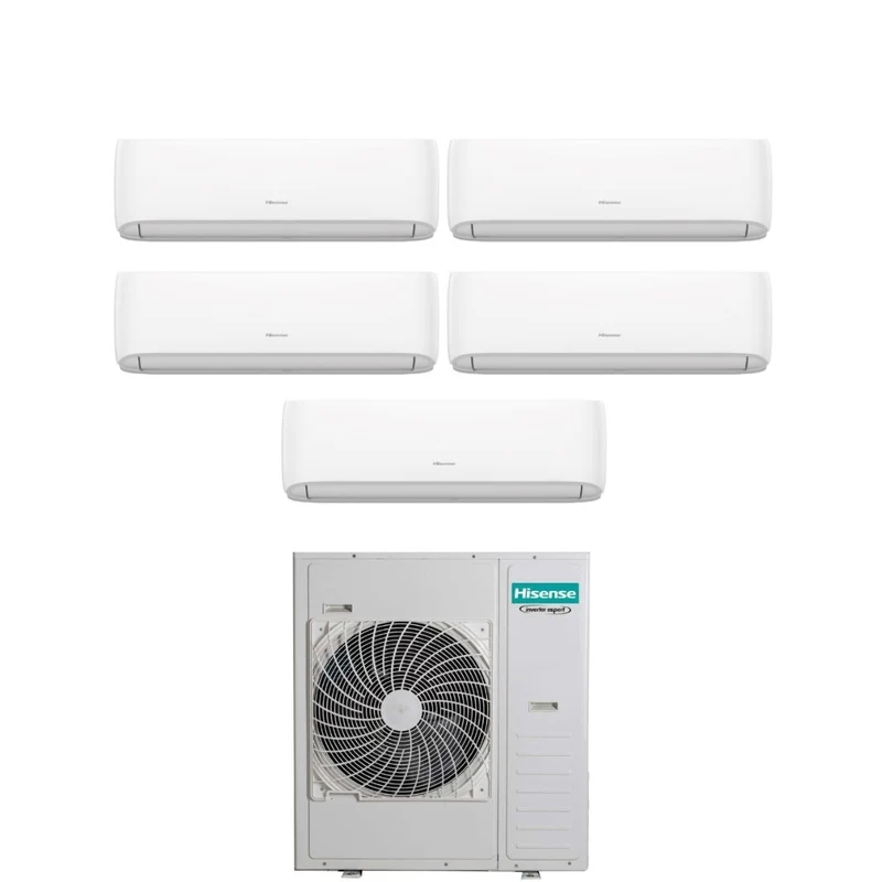 Climatiseur penta-split Hisense Hi-Comfort 9+9+12+12+12 avec 5AMW125U4RTA R-32 Wi-Fi intégré
