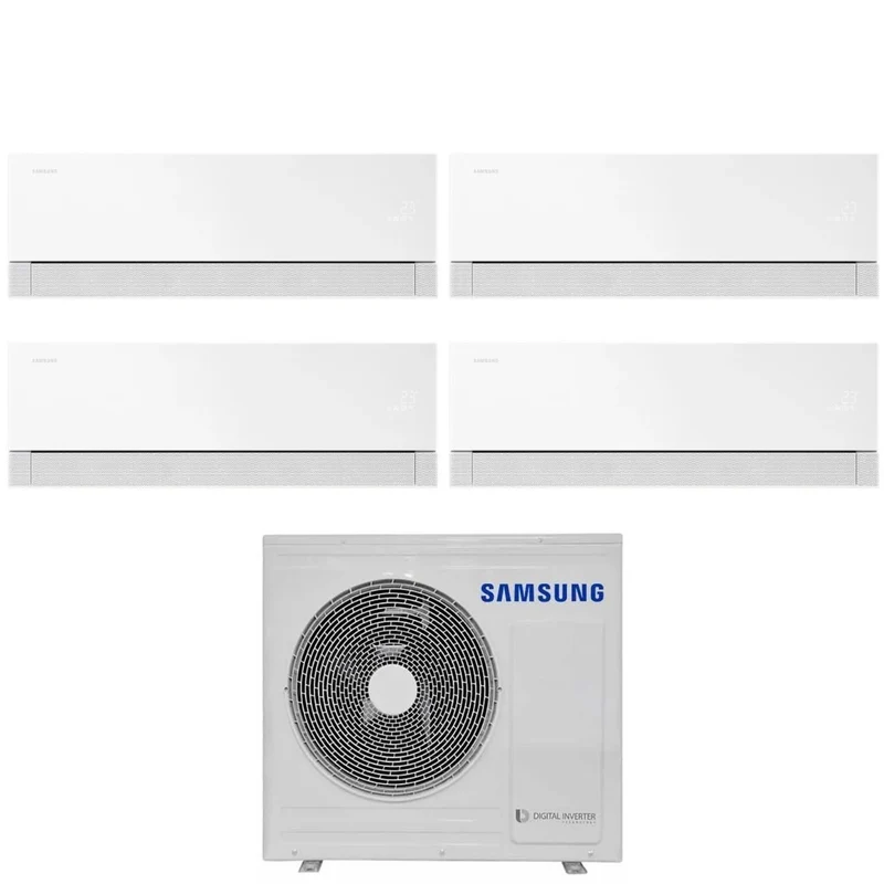 Climatiseur quadri-split Samsung WindFree Première White 7+7+9+9 avec AJ080TXJ4KG R-32 Wi-Fi intégré