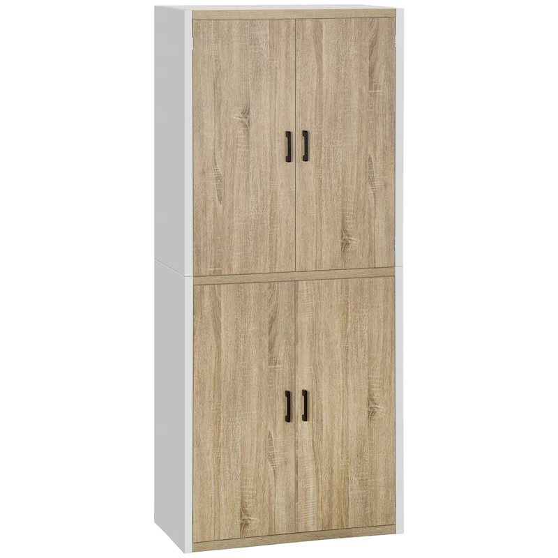 Easycomfort Dispensa Cucina in Legno MDF con 4 Ripiani Regolabili e 4 Porte, 80x40x182 cm