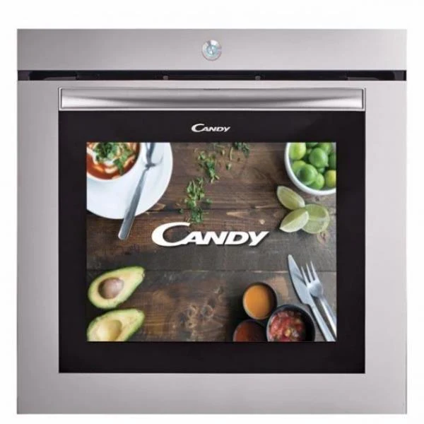 Four électrique encastrable Candy Full Touch Watch-Touch 80 litres, classe A (H 151 x L 151 x P 144 cm), multifonction en acier inoxydable avec grill, caméra interne et écran tactile.