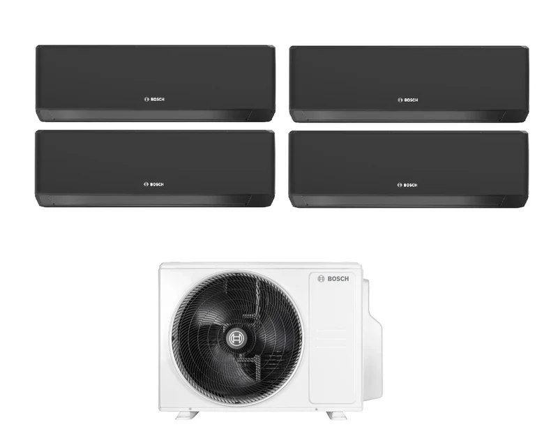 Climatiseur quadri-split Bosch CLIMATE 7000i Black 7+7+7+15 avec 5000M 82/4 E R-32 Wi-Fi intégré