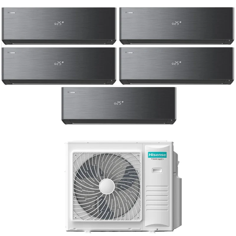 Climatiseur penta-split Hisense ENERGY PRO X BLACK 9+9+9+9+12 Inverter Penta avec Wi-Fi intégré 5AMW105U4RQC R-32