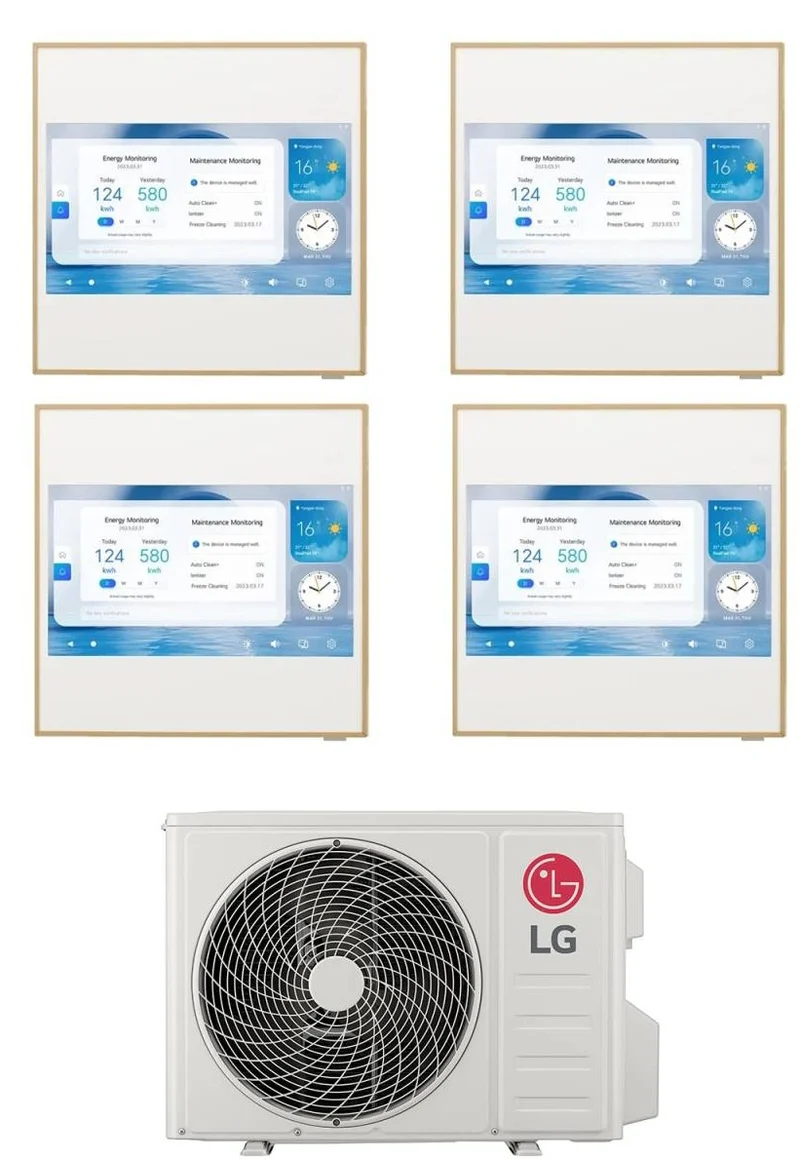 Climatiseur quadri-split inverter LG ARTCOOL GALLERY LCD 12+12+12+12 avec MU4R27 R-32 et Wi-Fi intégré