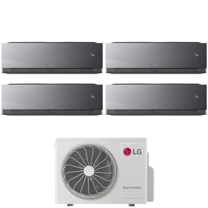 Climatiseur quadri-split LG ARTCOOL MIRROR AI AIR 9+9+12+12 avec MU4R27 R-32 et Wi-Fi intégré
