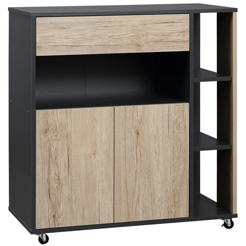 Meuble de cuisine multifonctionnel en bois Easycomfort avec roulettes 80 x 39 x 86,5 cm