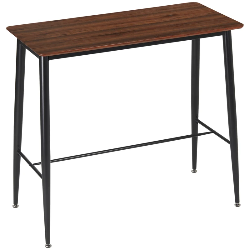 Comptoir de bar EasyComfort style industriel pour 4 personnes, en bois et acier, 118 x 58 x 108 cm, marron et noir