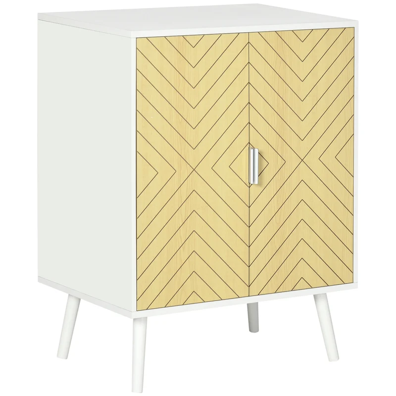 Buffet moderne en bois Easycomfort, meuble multifonctionnel avec étagères pour salon, chambre ou entrée, 2 portes et étagère réglable, 60 x 40 x 80 cm