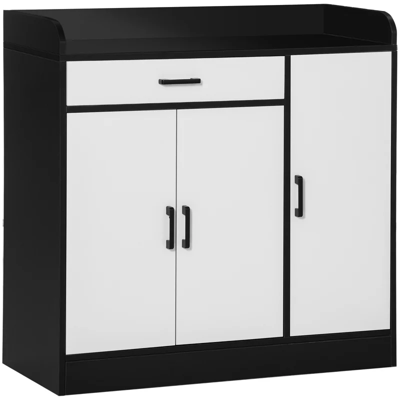Easycomfort Mobiletto da Cucina Moderno in MDF con 2 Armadietti, 1 Cassetto e Ripiani Regolabili, 90x40x90 cm