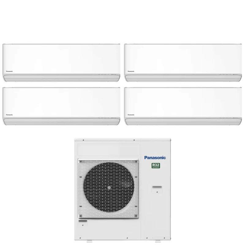 Climatiseur quadri-split Panasonic Etherea blanc 9+9+9+15 avec Wi-Fi intégré CU-4Z80TBE R-32
