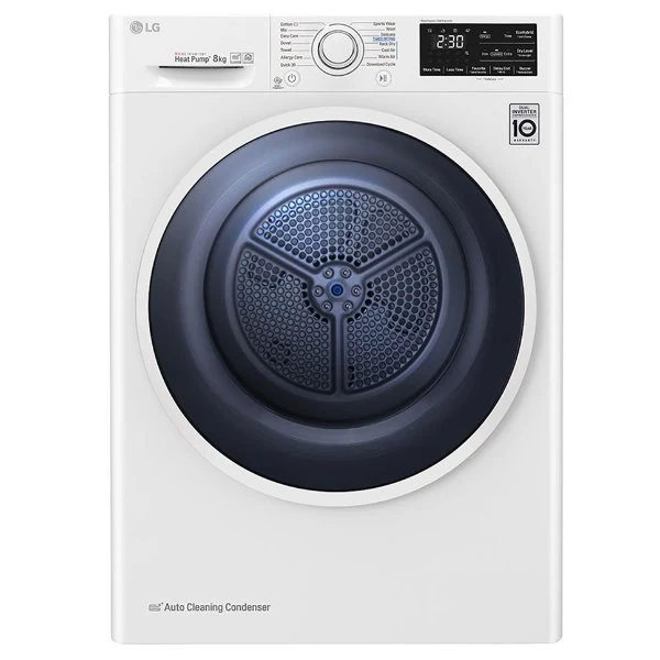 Sèche-linge LG RC80U2AV4D 8 kg à chargement frontal, double inverter, Eco Hybrid, Wi-Fi, classe A++