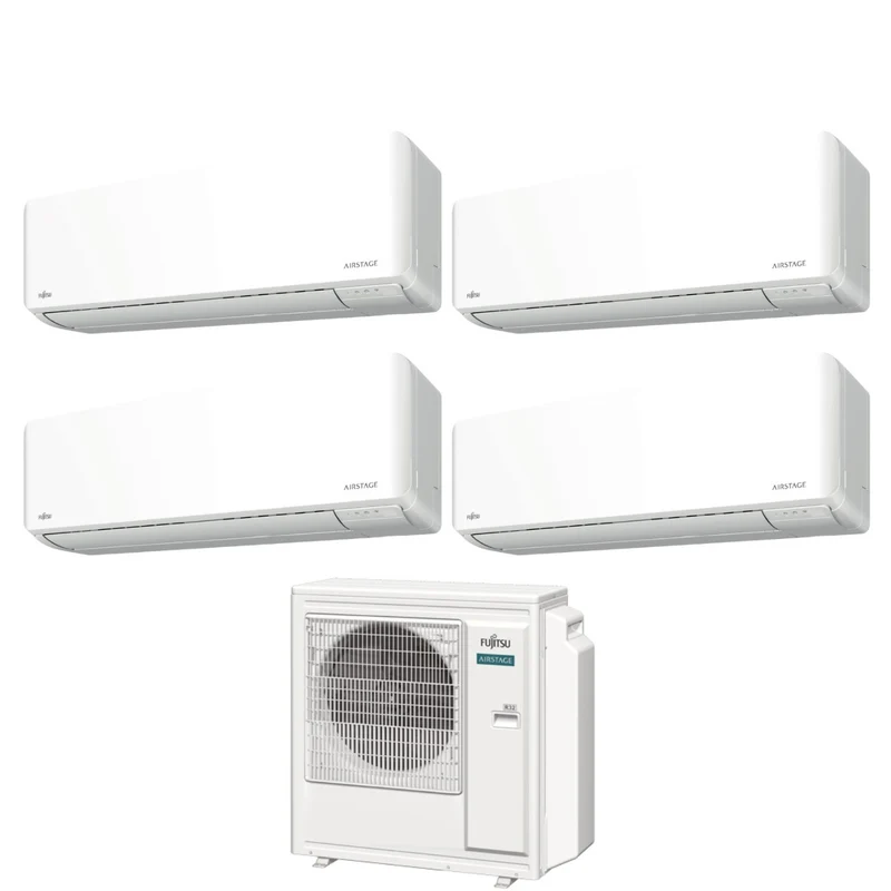 Climatiseur quadri-split inverter Fujitsu série KM AIRSTAGE 7+7+12+12 avec AOEG30KBTA4 R-32 Wi-Fi intégré 7000+7000+12000+12000
