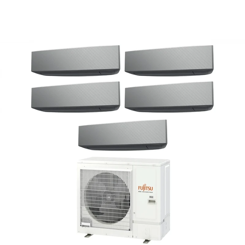 Climatiseur penta-split inverter Fujitsu série KE SILVER 9+9+9+9+9 avec AOYG36KBTA5 R-32 Wi-Fi en option 9000+9000+9000+9000+9000 couleur argent