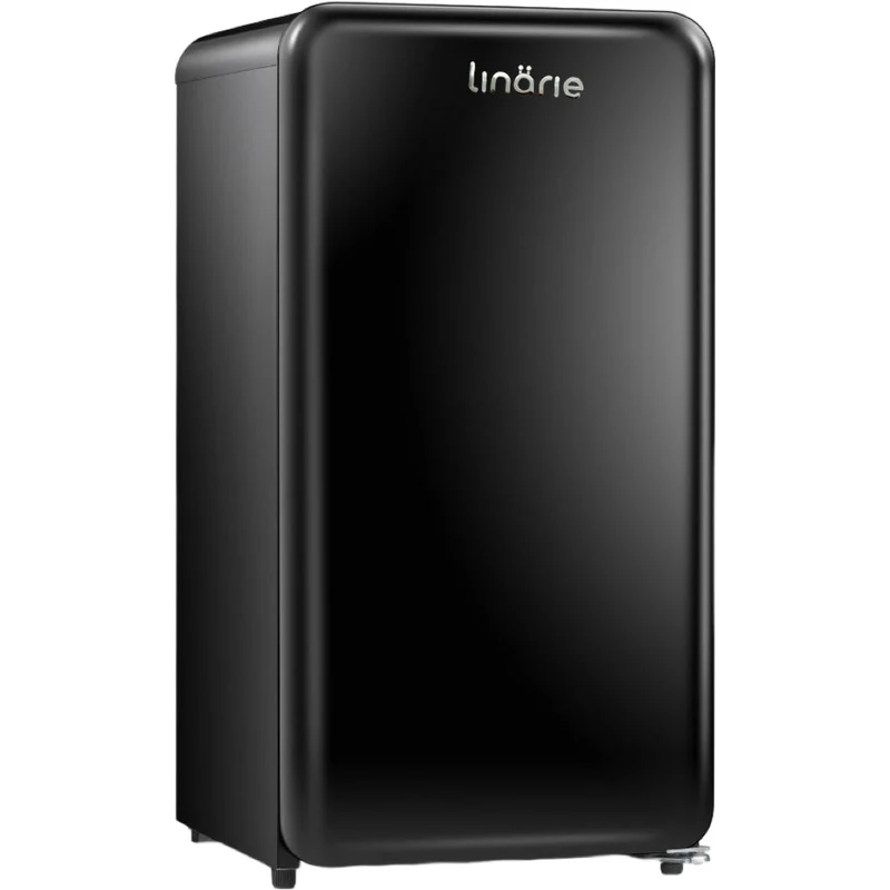 LINARIE | Tignes Mini Réfrigérateur Rétro 91L Noir avec Compartiment Congélateur Intégré LK90TTBLACK