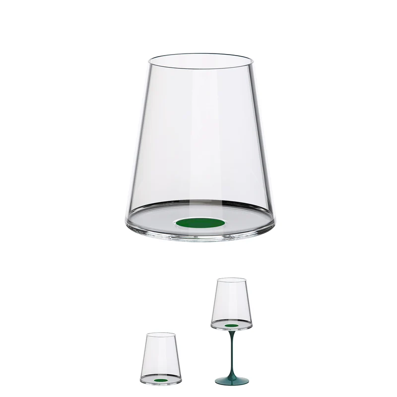 Splitglass - Set 2 verres à eau / vin rouge - vert