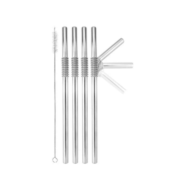 Pailles pliables en acier inoxydable