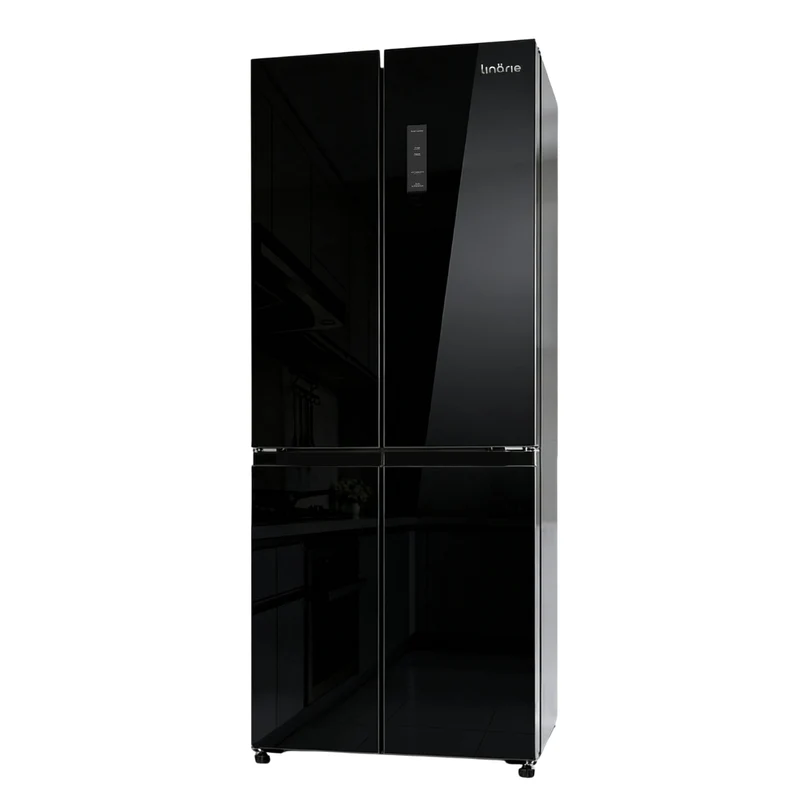 LINARIE RÉFRIGÉRATEUR CONGÉLATEUR 4 PORTES LSCD430BLACK 418 LITRES MERIBEL VERRE MIROIR FUMÉ