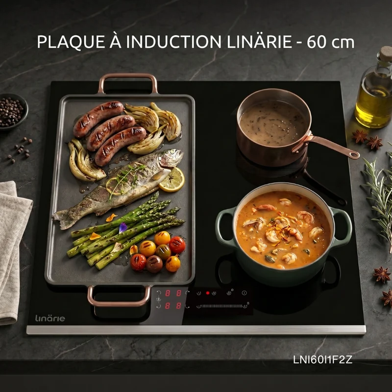 Plaque de cuisson à induction encastrable LNI60I1F2Z Linarie 4 zones 60 cm