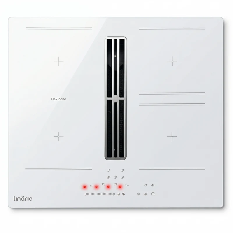 LINARIE | TABLE INDUCTION ASPIRANTE TULLE LIN60DAI1F2ZW 4 FOYERS DONT 1 FLEX ZONE - ENCASTRABLE 60 CM
