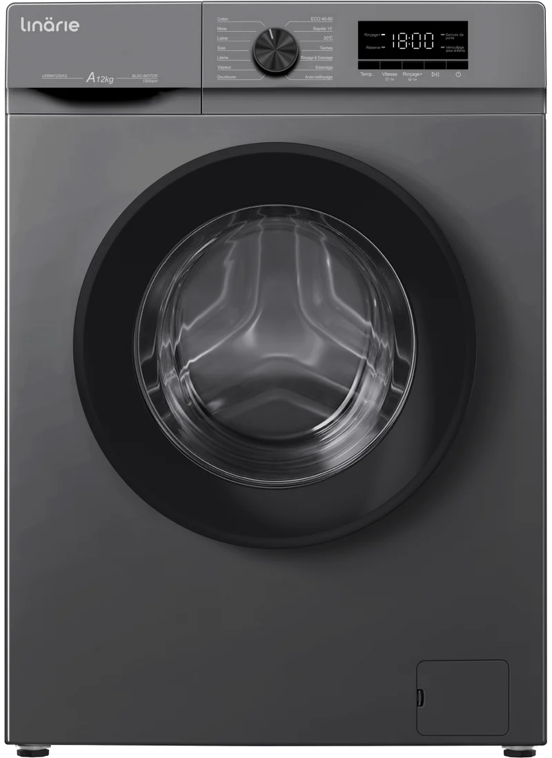 LAVE-LINGE HUBLOT LINARIE LKWM1220AS 12KG 1200 TOURS MOTEUR BLDC 14 PROGRAMMES VAPEUR CLASSE A