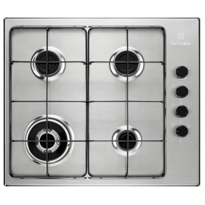 Plaque de cuisson à gaz Electrolux EGS6414X, Electrolux Triple Crown en acier inoxydable