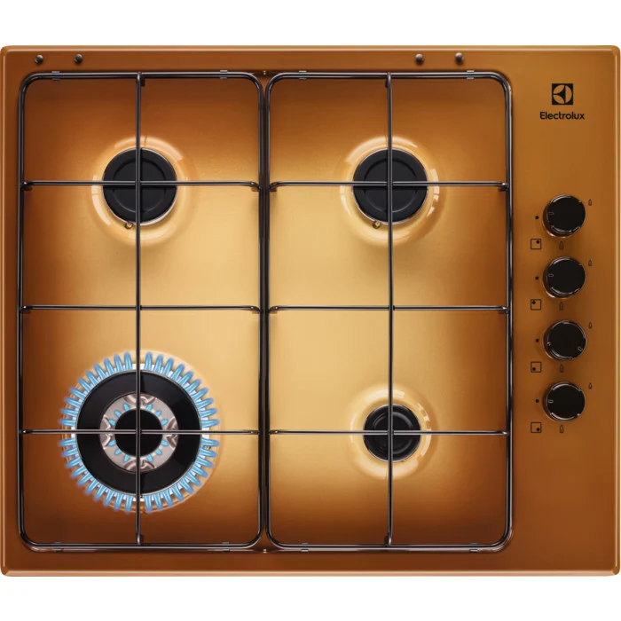 Plaque de cuisson à gaz Electrolux EGS6414T 4 brûleurs 60 cm en laiton (L x P) 59,4 x 51 cm avec brûleur Walk Multi-Crown