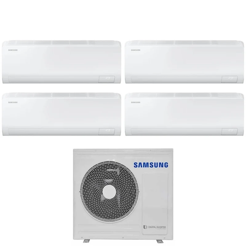 Climatiseur quadri-split Inverter Samsung CEBU série S2 7+7+9+12 avec R-32 intégré AJ080TXJ4KG et Wi-Fi intégré 7000+7000+9000+12000