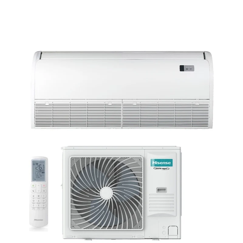 Climatiseur de plafond/plancher Hisense Inverter série TURBO 60 000 BTU AUV175UR4RC4 + AUW175U6RP4 R-32 Wi-Fi en option avec télécommande standard incluse
