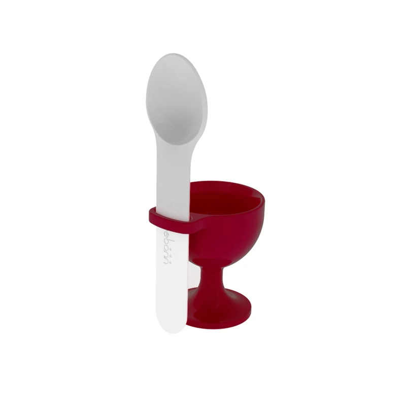 Coquetier + cuillère - cerise