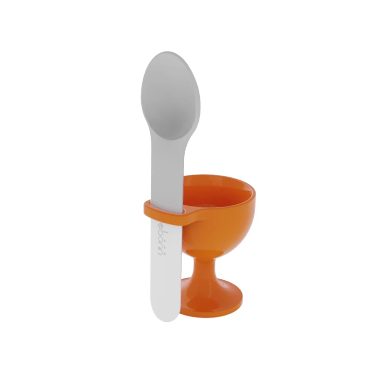 Coquetier + cuillère - orange