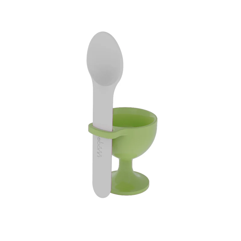Coquetier + cuillère - vert