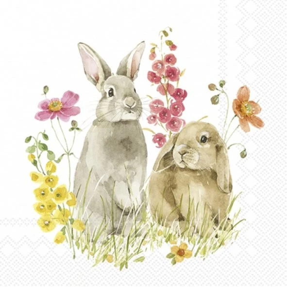 PQT (20) SERVIETTES "LAPINS DU PRINTEMPS" CARSIM