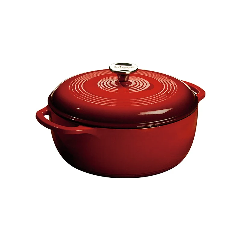 COCOTTE EN FONTE ÉMAILLÉE 6 PTES ROUGE LODGE
