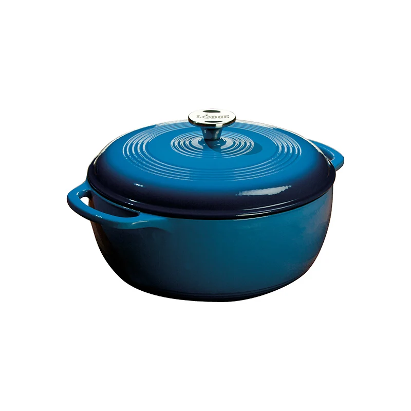 COCOTTE EN FONTE ÉMAILLÉE 6 PTES BLEUE LODGE