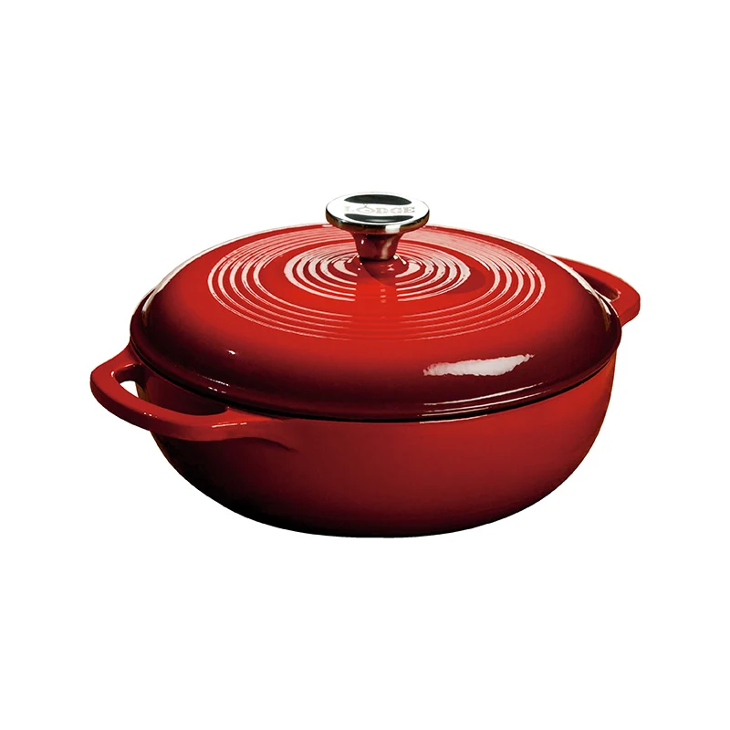 COCOTTE EN FONTE ÉMAILLÉE 3 PTES ROUGE LODGE