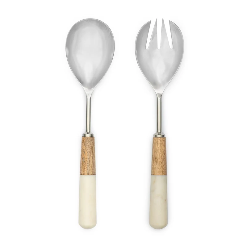 USTENSILES À SALADE A/I, MARBRE & BOIS DAVID SHAW