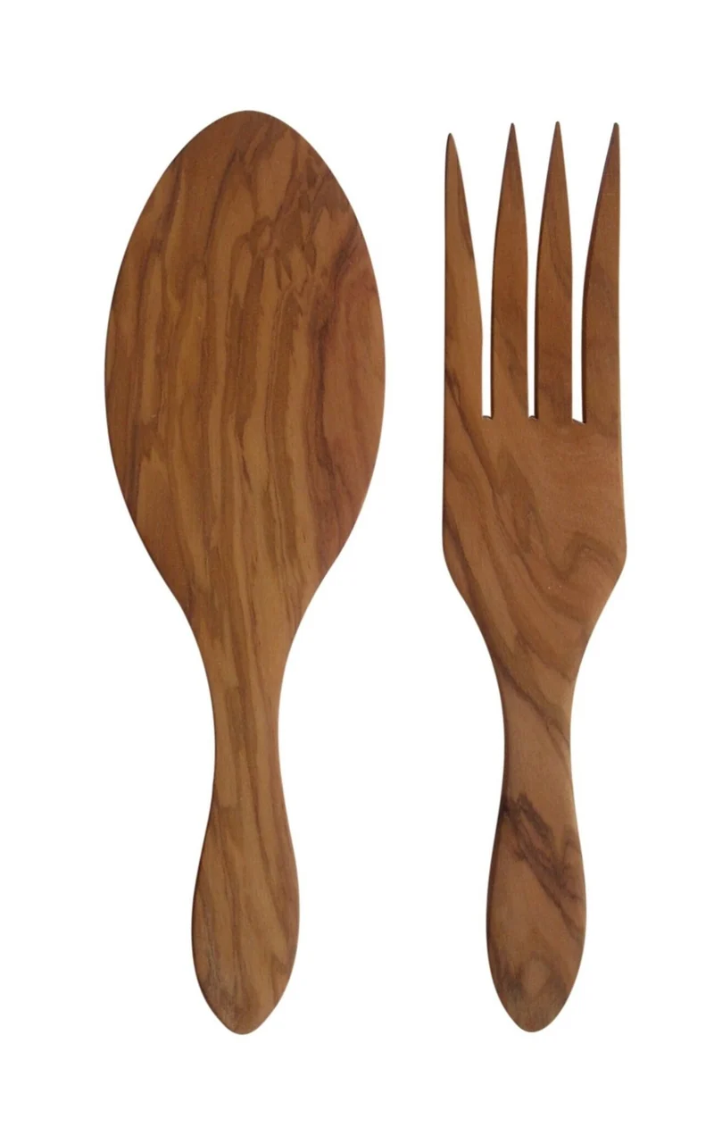 ENS. USTENSILE À SALADE BOIS D'OLIVIER 22 CM. DAVID SHAW