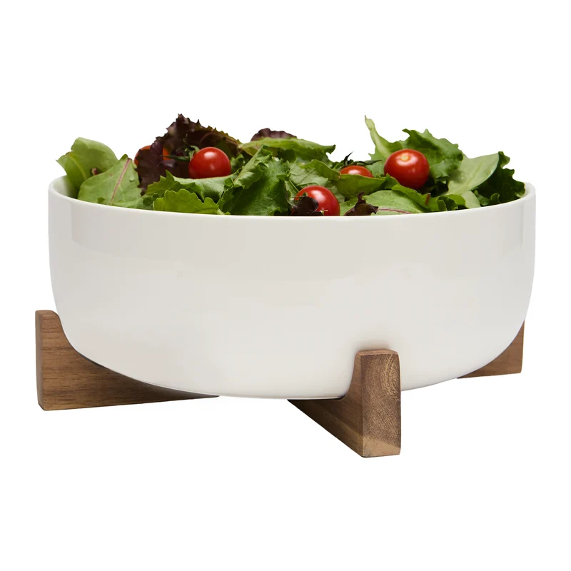 BOL À SALADE 24 CM. SUPPORT ACACIA SAFDIE