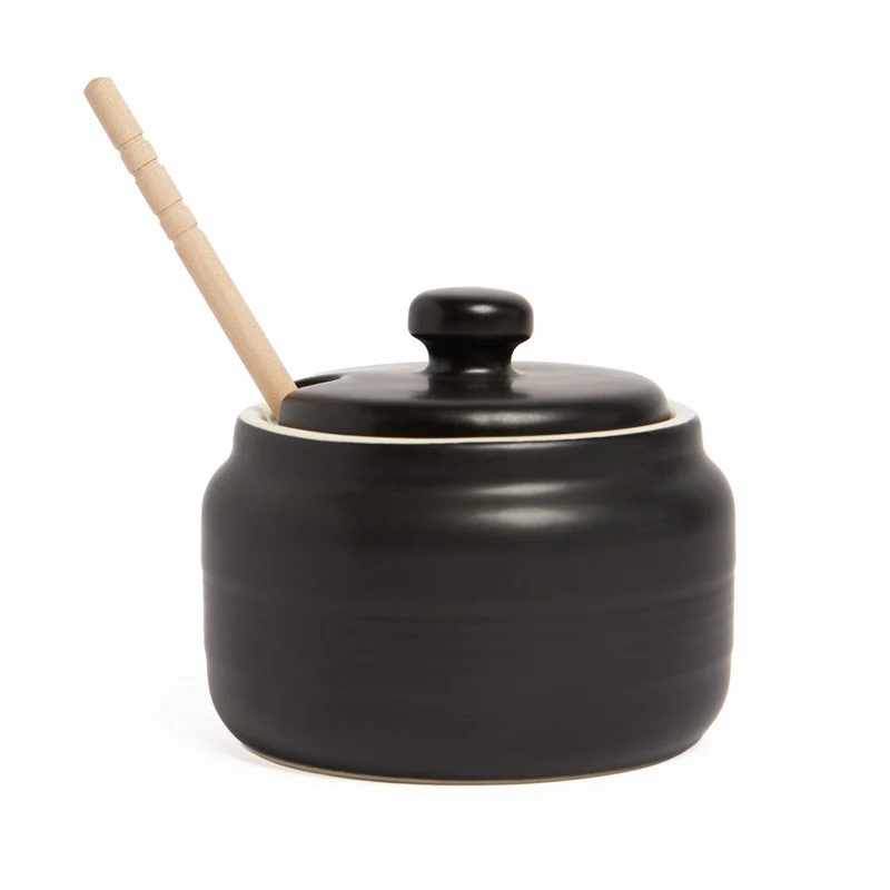 POT À MIEL AVEC COUVERCLE 410 ML. NOIR VINTAGE SAFDIE